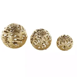 Gold Cut-Out Metal Orbs, Set of 3