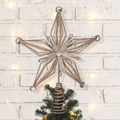Gold Glittery Bejewelled Star Tree Topper