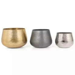 Gold Hammered Metal Retta Planter