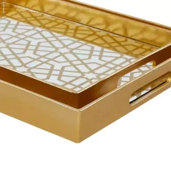 Gold Hexagon Large Print 2-pc. Tray Set