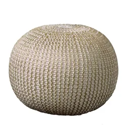 Gold Knit Frankie Pouf