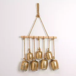 Gold Metal Hanging Bells Wall Decoration