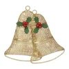 Gold Metal Holiday Bells Wall Plaque