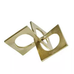 Gold Metal Linked Squares Sculpture