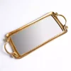 Gold Mirrored Tray with Handles