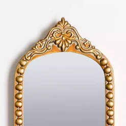 Gold Ornate Beaded Mirror Wall Sconce