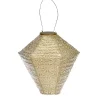 Gold Sashiko Diamond Hanging LED Outdoor Lantern