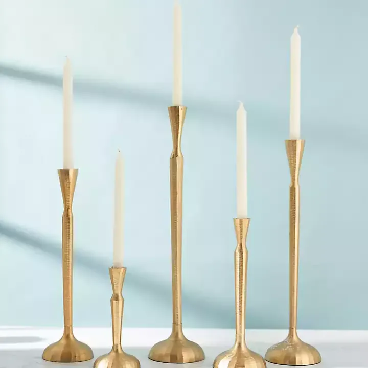Gold Slim Taper Candle Holder, 16 in.