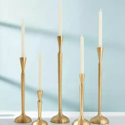 Gold Slim Taper Candle Holder, 12 in.