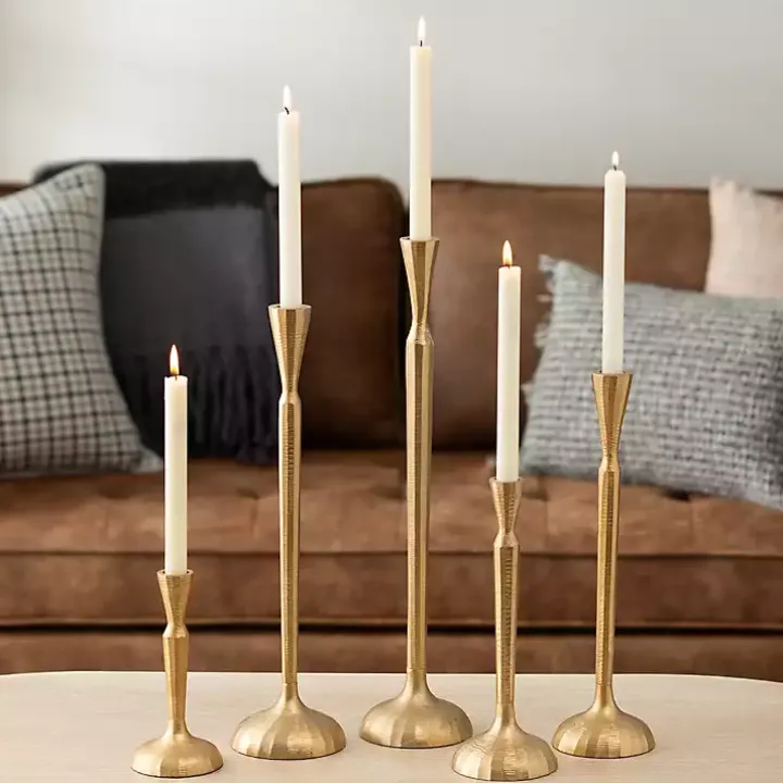 Gold Slim Taper Candle Holder, 16 in.