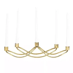Gold Stainless Steel Curved Candelabra
