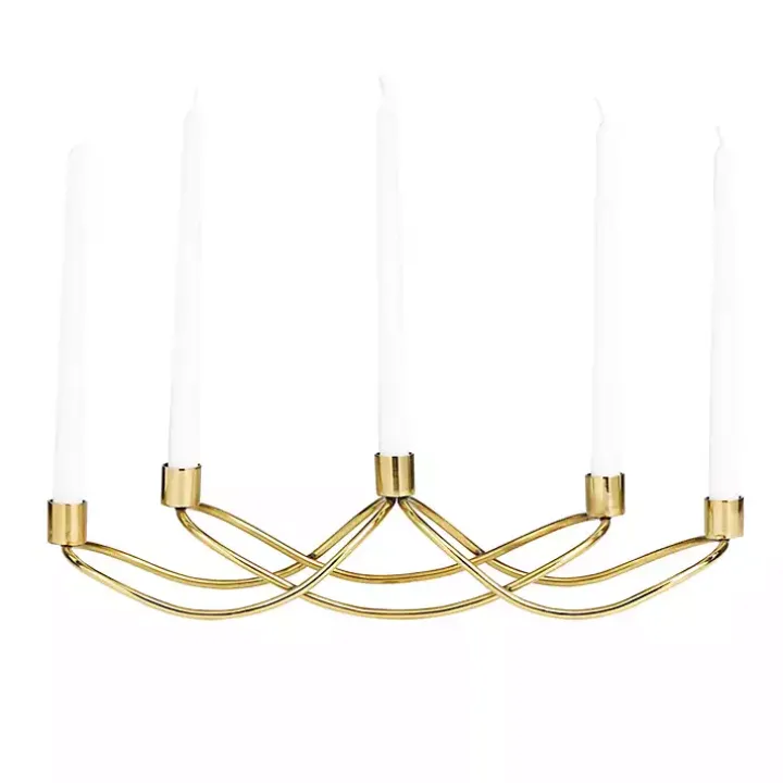 Gold Stainless Steel Curved Candelabra