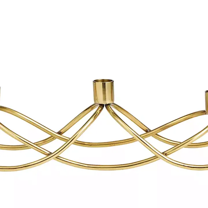 Gold Stainless Steel Curved Candelabra
