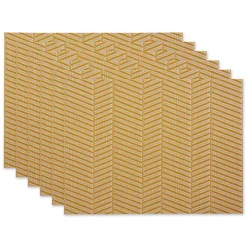 Gold Textured Twill Weave Placemats, Set of 6