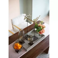 Gold Tipped Walnut Wood Glass Bowl