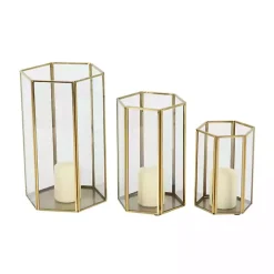 Golden Geometric 3-pc. Decorative Lantern Set