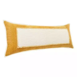 Golden Yellow Riviera Braided Frame Lumbar Pillow
