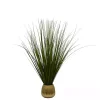 Grass Arrangement in Gold Ribbed Pot