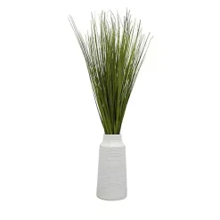 Grass Arrangement in Ringed White Pot, 36 in.