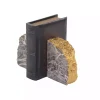 Gray and Gold Marble Geode Bookends, Set of 2