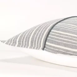 Gray and Ivory Directional Stripes Pillow