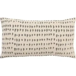 Gray and Natural Animal Patterned Lumbar Pillow