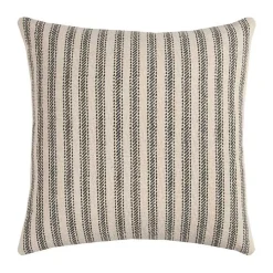 Gray and Natural Ticking Stripe Pillow