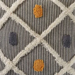 Gray and Orange Tufted Accent Pillow