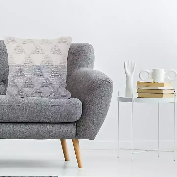 Gray and White Gradient Diamonds Throw Pillow