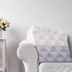 Gray and White Gradient Diamonds Throw Pillow