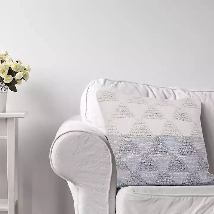 Gray and White Gradient Diamonds Throw Pillow