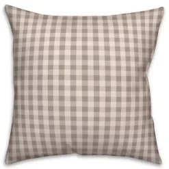 Gray and White Plaid Pillow