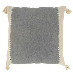 Gray Banded Whipstitch Pillow