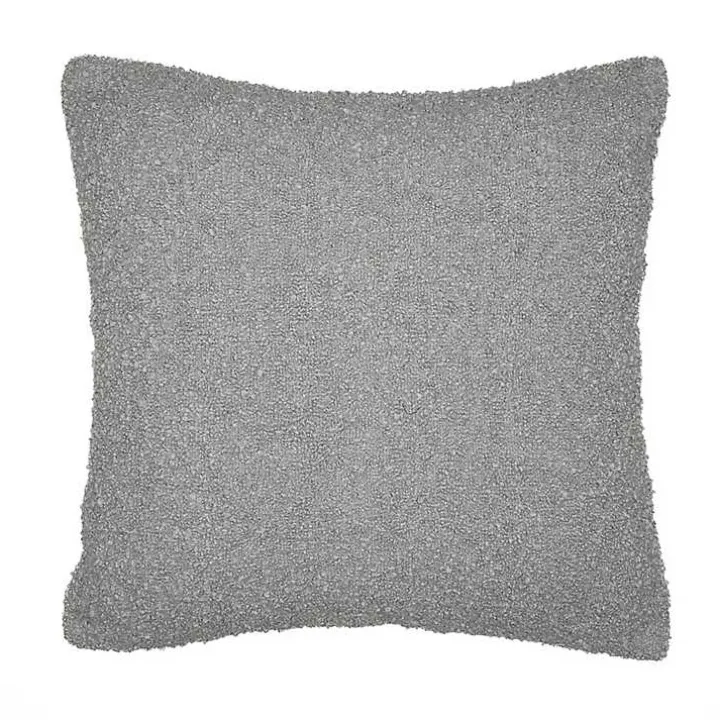 Gray Boucle Handwoven Pillow
