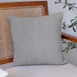 Gray Boucle Handwoven Pillow