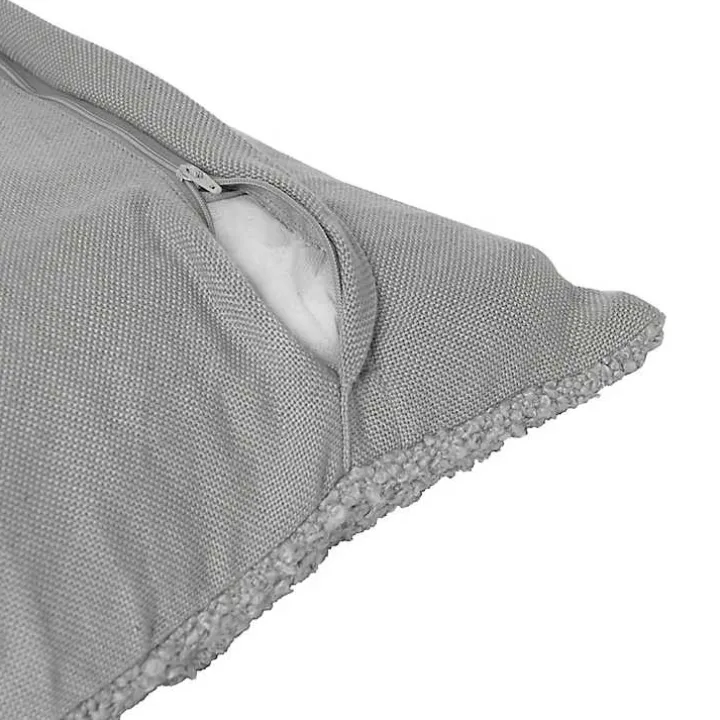 Gray Boucle Handwoven Pillow