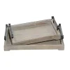 Gray Brushed Distressed 2-pc. Decorative Tray Set