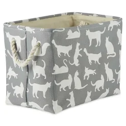 Gray Cats Meow Rectangular Storage Bin, 14 in.