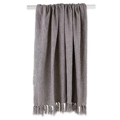 Gray Chenille Fringe Throw