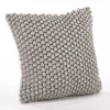 Gray Crochet Pom Pom Cotton Pillow