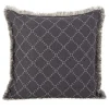 Gray Diamond Fringe Pillow