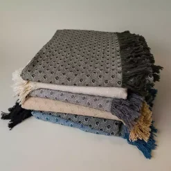 Gray Dotted Woven Throw