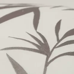 Gray Embroidered Botanical Throw Pillow