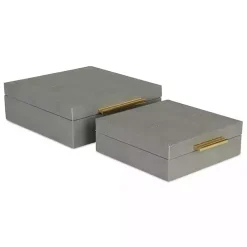 Gray Faux Shagreen 2-pc. Square Decorative Boxes