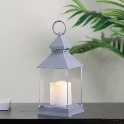 Gray Flameless LED Candle Lantern