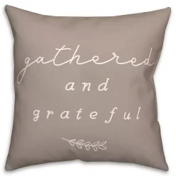 Gray Gathered & Grateful Indoor/Outdoor Pillow
