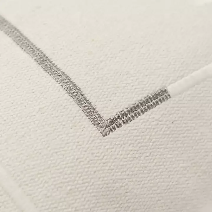 Gray Geometric Woven Lines Throw Pillow