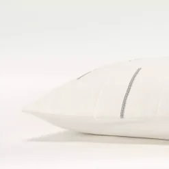 Gray Geometric Woven Lines Throw Pillow