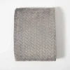 Gray Heavenly Herringbone Plush Throw