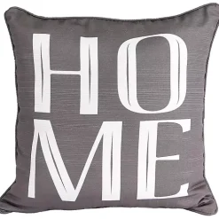 Gray Home Sentiment Pillow